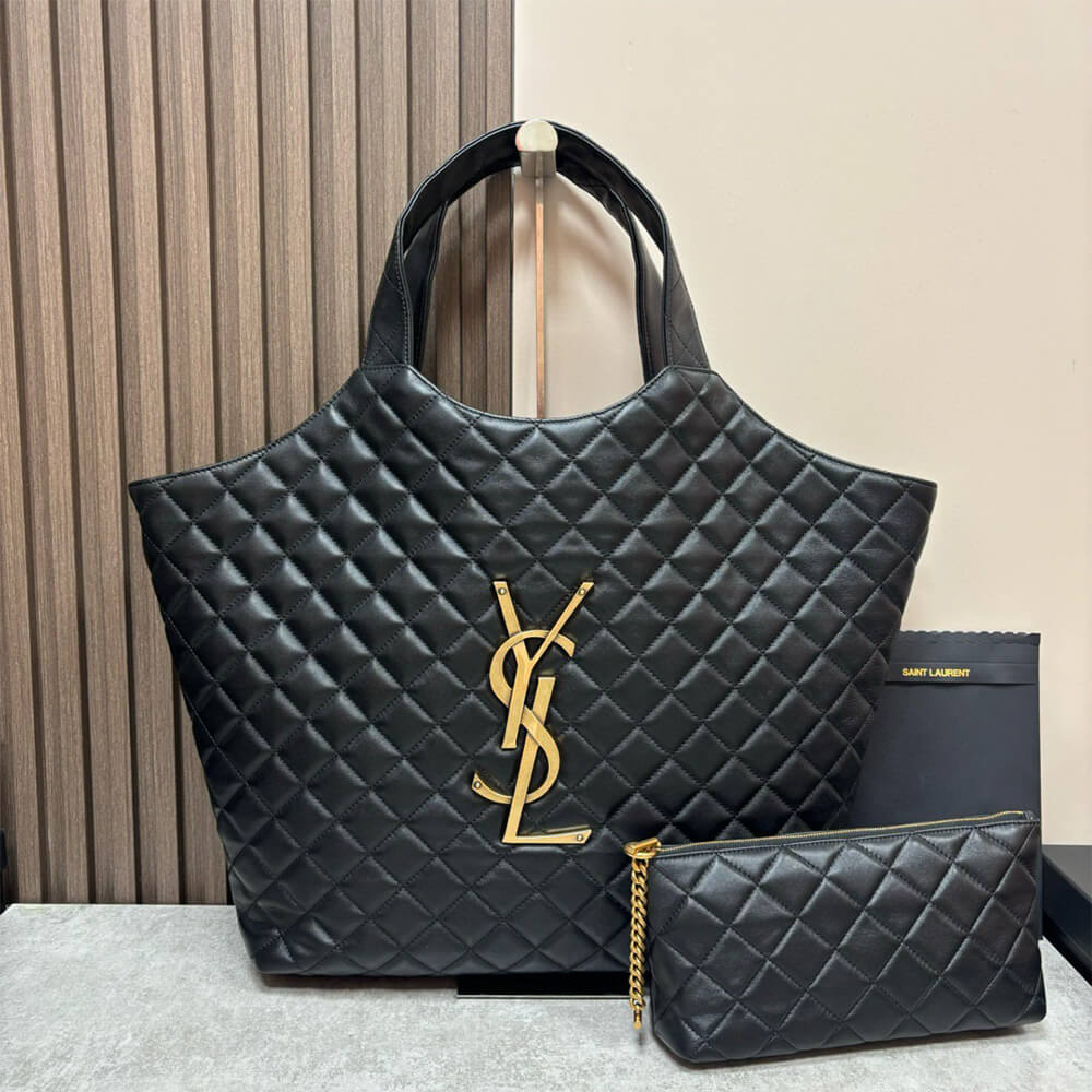 Black Quilted Tote