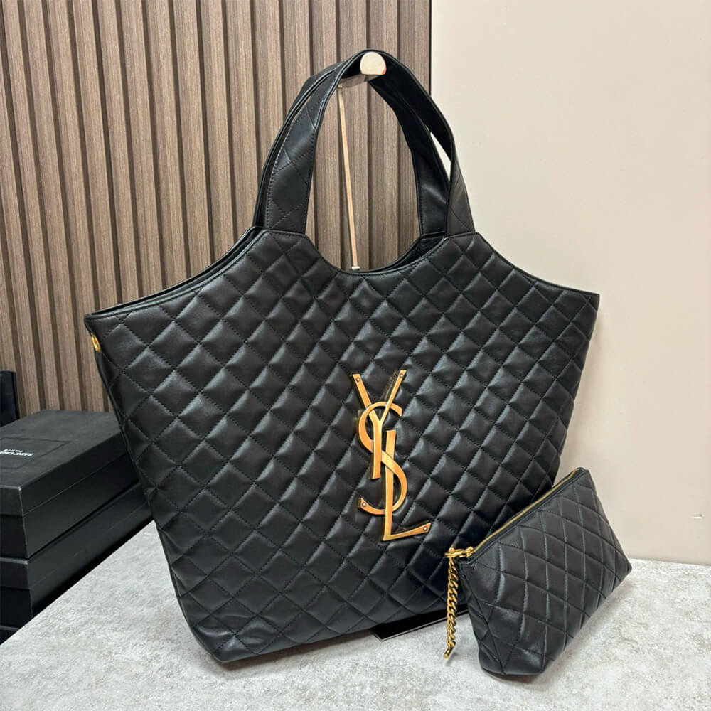 Black Quilted Tote