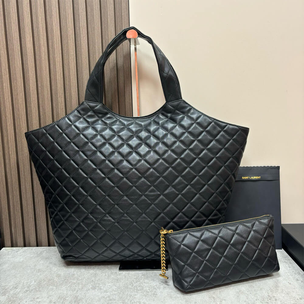 Black Quilted Tote