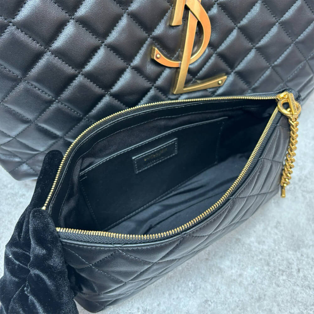 Black Quilted Tote